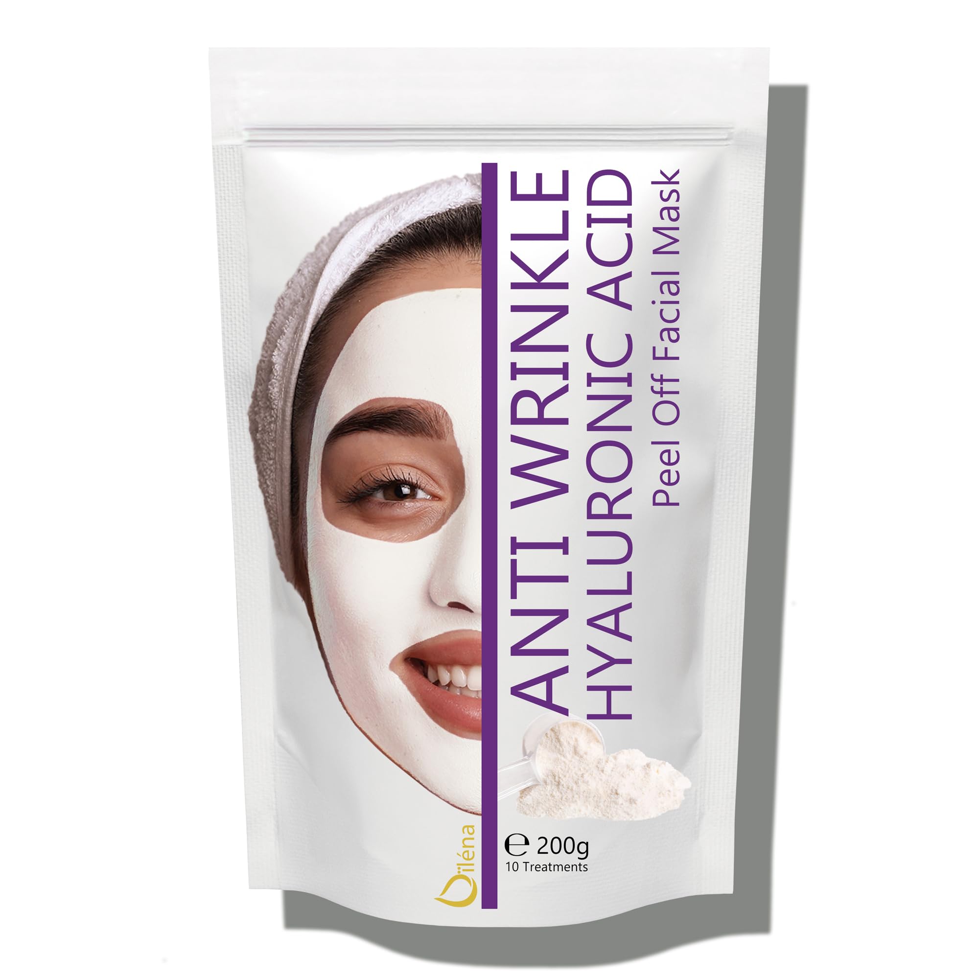 Oïléna - Alginate Peel-Off Moisturizing Powder Mask | Hydrating Skin Therapy | Natural Skin Care with Marine Complex | Home Facial Treatment | Anti-Wrinkle Hyaluronic Acid, 200g