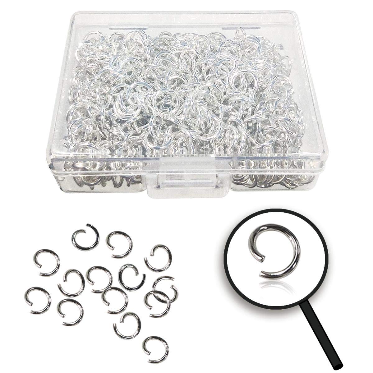 TTSAM 600 Pcs Silver Plated Jump Rings (6 mm) - Jewelry Making Supplies