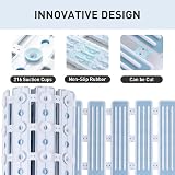 XIYUNTE Bath Mat 90x40cm Non Slip Cut to Size Anti Mould Blue view 3