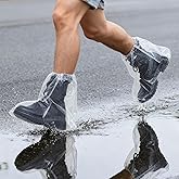 WkrCyncharis 10 Pairs PE Waterproof Shoe Covers for Rain,Rain Shoe Covers,Disposable Rain Boots Covers,Indoor Outdoor Overshoes for Men and Women (Transparent)