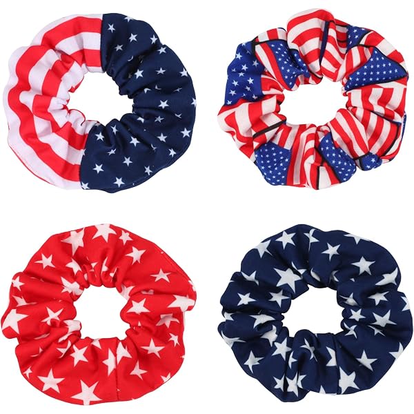 LABANCA 2 Pack Mom And Daughter July 4th USA Flag Head Wrap American Flag Print Elastic Cloth Hairbands Patriotic Bandana (Color 4