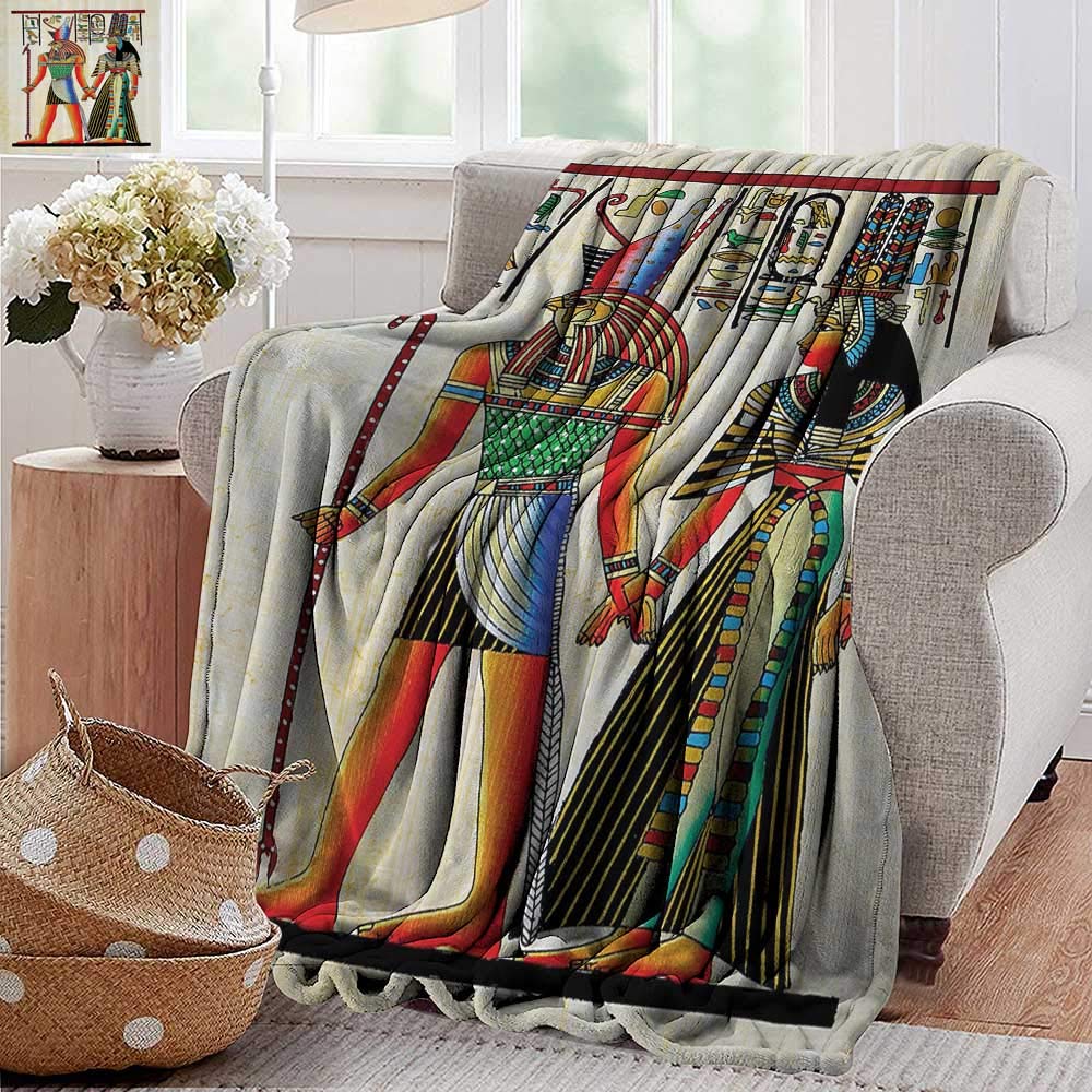 Flannel Blanket，Egyptian Decor,Papyrus With Egyptian