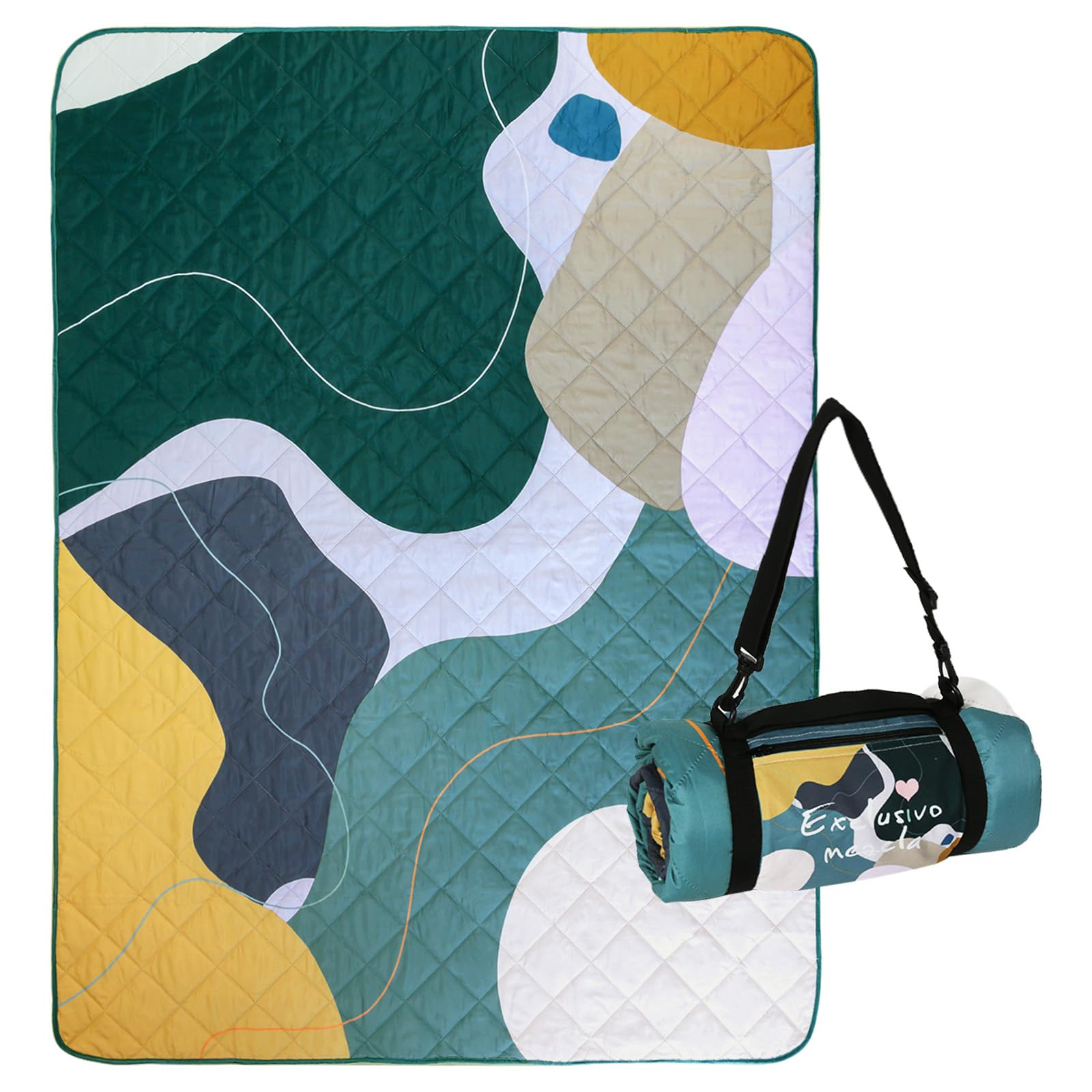 Exclusivo Mezcla Waterproof Picnic Blankets Outdoor Multipurpose Rugs for Camping, Travel, Park, Beach, Garden, 3-Layer 150x200 CM Large Sandproof Beach Blanket