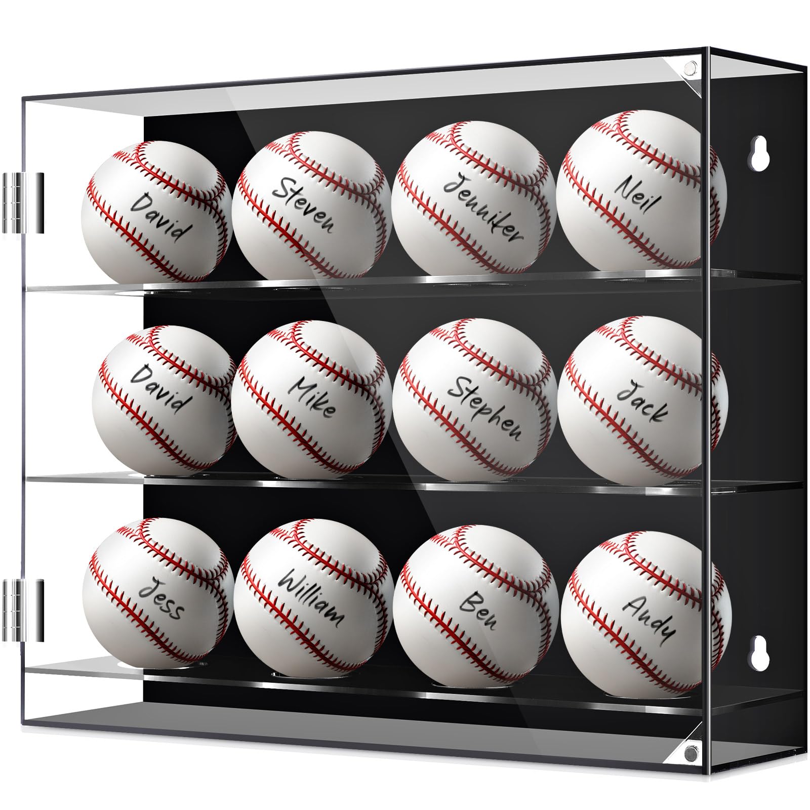 Photo 1 of *MINOR DAMAGE - USED*
Colingmill Acrylic Baseball Display Case Wall Mounted Display Holder Shadow Box Clear Baseball Holder Removable Ball Stand for Collector Memorabilia Autograph Case(3 Tiers for 12 Balls)
