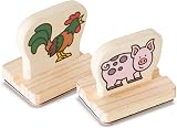 Melissa & Doug My First Wooden Farm Animal Stamp Set | Kids Arts Crafts 3+ view 3