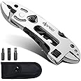 Multitool Wrench adjustable tool/5-in-1 stainless steel multifunctional pocket tool/cross wrench/screwdriver/pliers/portable folding knife with protective cover,outdoor camping,men's Christmas gift