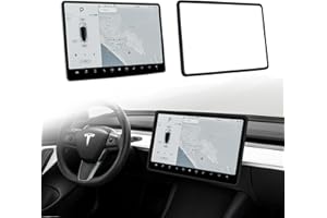 Tinlucys Screen Edge Protector Frame Compatible with Tesla Model 3/Y Interior Accessories 2017-2023 Silicone Center Console Bumper Decor Protection Skin Friendly Black