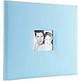 MCS Expandable 10-Page Fabric Scrapbook Album with Photo Opening Cover and 12 x 12 Inch Pages, 13.5 x 12.5 Inch, Sky Blue