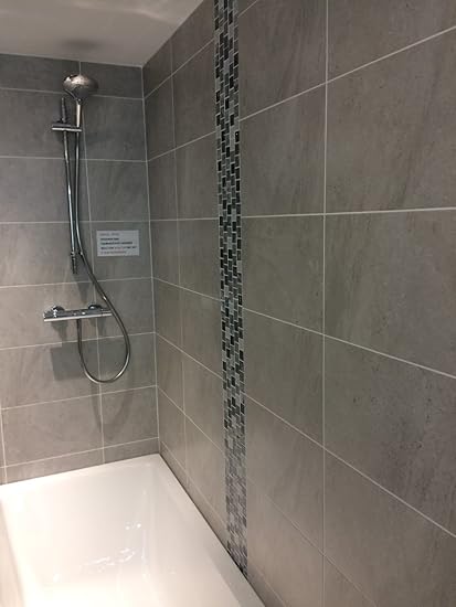 Azulejos de pared de cerámica color gris para baño de 250 mm x 400 mm x