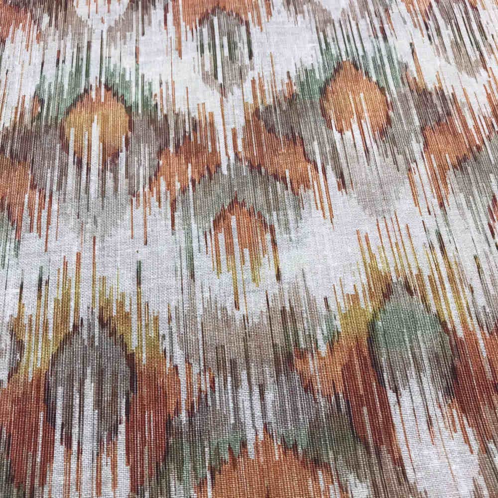 Kt KILOtela - Digital Printed Canvas Duck Fabric, Upholstering Furniture, Headboards, Accent Pillows, Handbags, Tote Bags, Aprons, Draperies, 300 cm Length x 280 cm Width, Jijim, Geometric, Orange