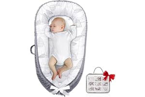 JOCUTE Baby Lounger Cover, protable Baby Lounger, Baby Snuggle Lounger me, Baby Gift, Adjustable Baby Lounger, line Leaves Baby Lounger