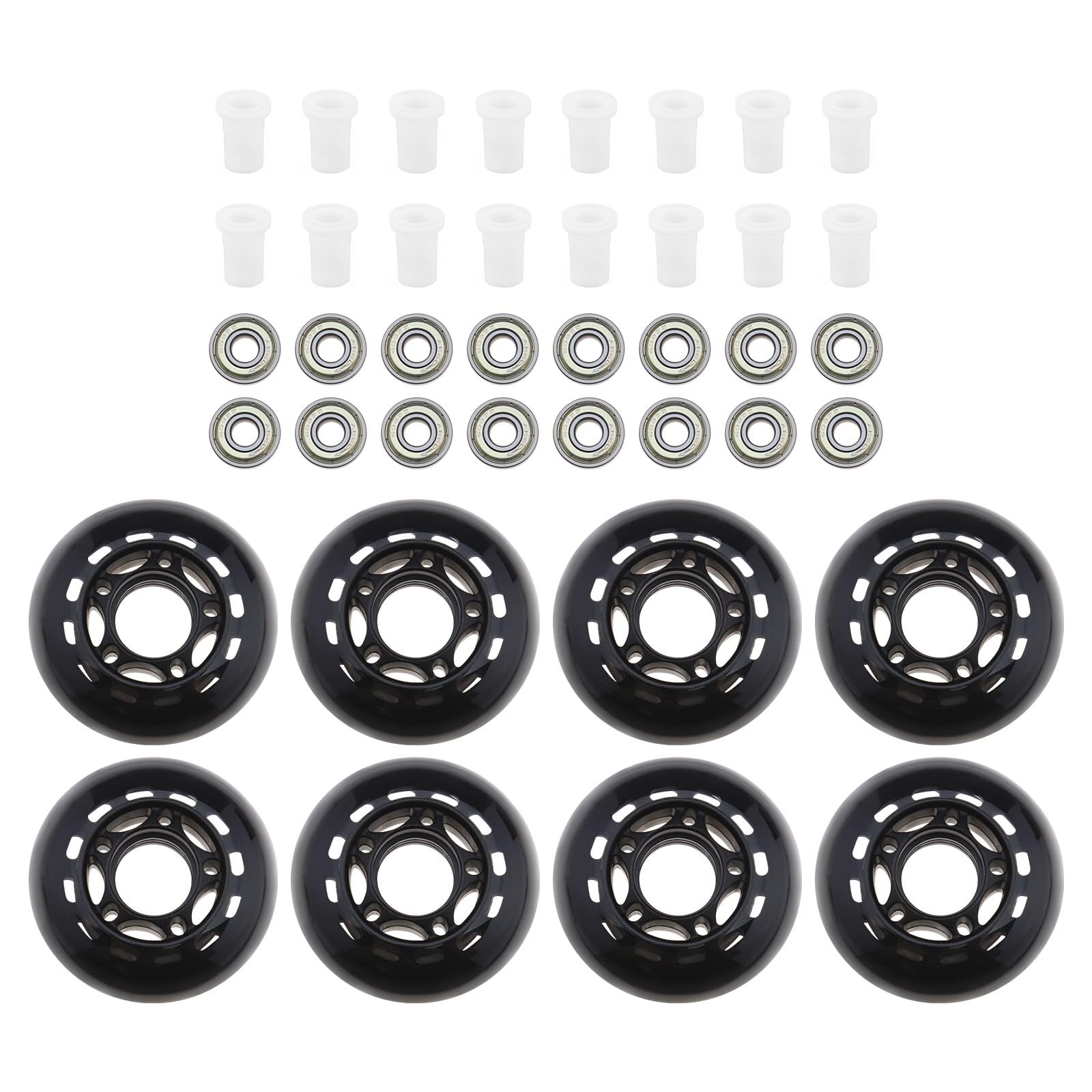 ECSiNG 8PCS 64mm 82A Inline Skate Wheels with Bearings ABEC-7 Roller Skating Wheels Luggage Wheels Training Wheels for Indoor Outdoor Skating
