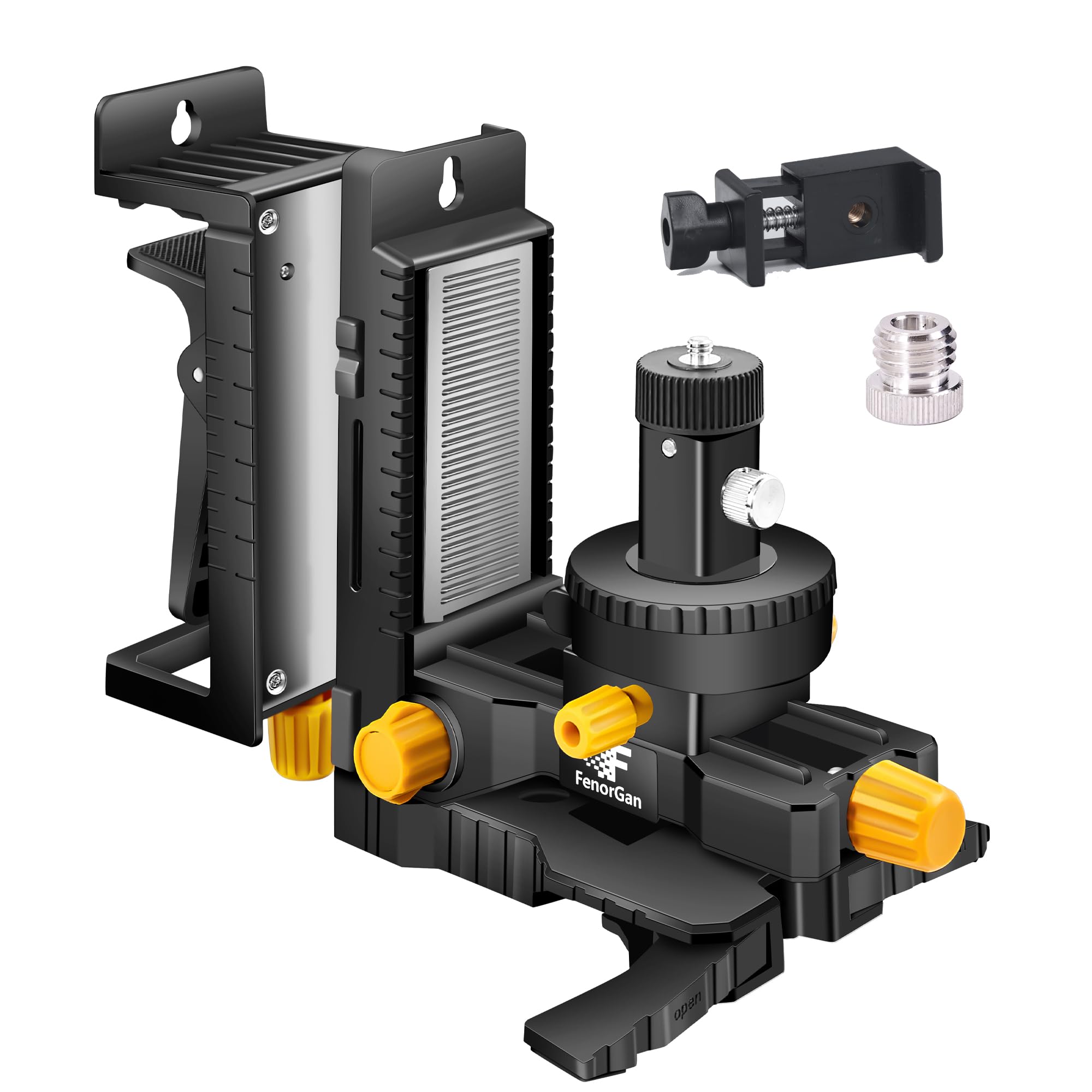 Photo 1 of FenoGan laser level accessory kit 360 ° base, upgraded base stability bracket, with 5/8-inch threaded interface, multifunctional magnetic rotating base with tilt angle adjustment, and adjustable clamp