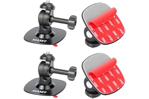 SEASKY [2Pack] A2 Flexible Adhesive ski Motorcycle Helmet Mount with Genuine 3M VHB Adhesive for Insta360 X5 X4 X3 X2 for DJI OSMO 360 Sports Camera Accessories Curved Flat Surface Roller Skiing