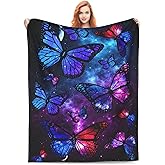 Docsckus Ultra-Soft Throw Blanket 330 GSM Fuzzy Fleece Blanket for Adults Kids Gift Couch, Sofa, Bed Butterfly 50"x40"