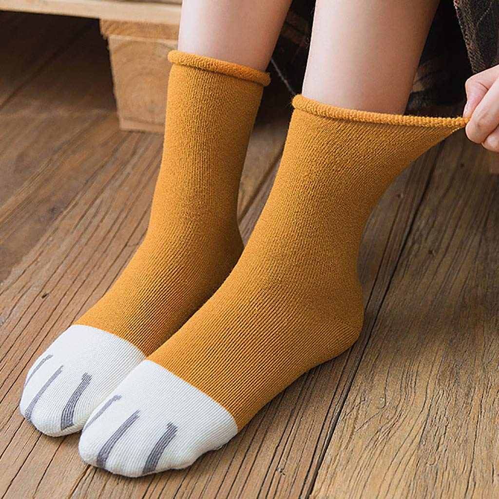 Women Fun Fuzzy Socks Super Soft Winter Warm Slippers for Girls Fleece Cute Cartoon Animal Non ...