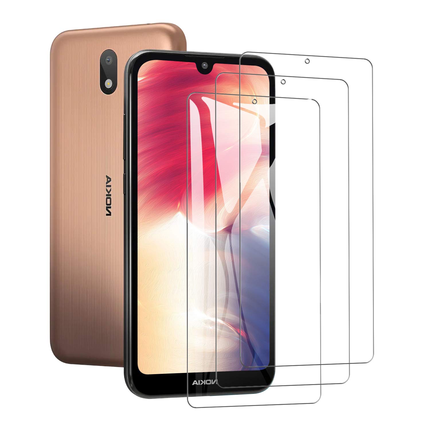 SCL 3-Pack Screen Protector for Nokia 1.3, Crystal Clear Series Tempered Glass for Nokia 1.3, Case Friendly, 9H Hardness