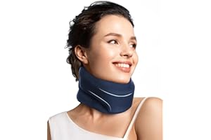BETOVIN Neck Brace Cervical Collar - Neck Support Brace for Sleeping, Soft Foam Wraps Keep Vertebrae Stable and Aligned for Relief of Cervical Spine Pressure for Women & Men, (12.6-15.8 Inch) Blue
