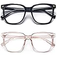 PANNER Oversized Blue Light Blocking Glasses for Women Men Square Computer Eyeglasses Reduce Eyestrain