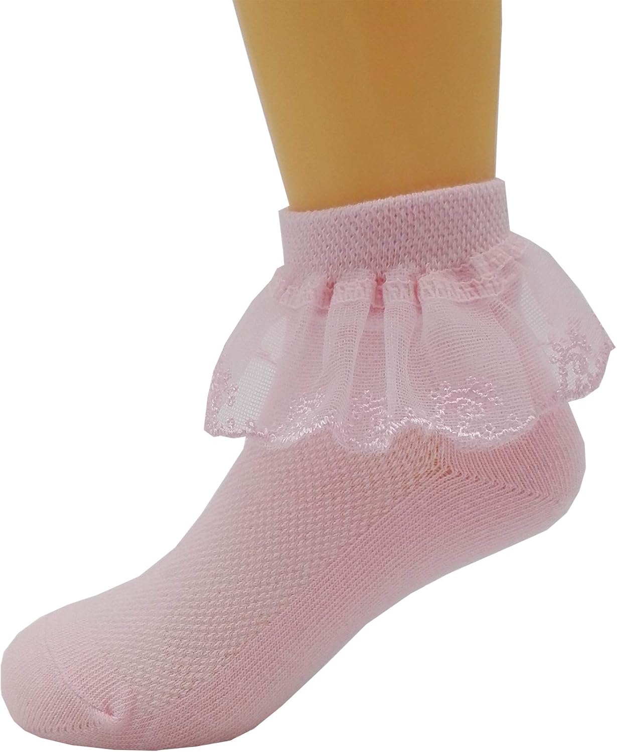 Xiyadun 5 Pairs Toddler Baby & Child Girls Ruffle Lace Ankle Cotton