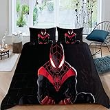 Amazon Com Comforter Cover Miles Morales Spiderman Cosplay Xx Simple Style Bedding Set Bedding 3 Piece Duvet Cover Set Twin Home Kitchen