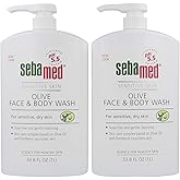 SEBAMED Olive Face & Body Wash Soap-free Ultra Mild Dermatologist Recommended for Sensitive and Delicate Dry Skin 1 Liter 2 Pack