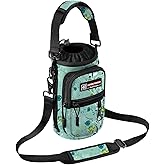 NATURE PIONEOR Water Bottle Holder with Strap,Water Bottle Carrier Bag Sling Sleeve with Adjustable Shoulder Strap & Handle and Large Phone Pocket for Walking,Hiking,Travelling for 25oz/32oz/40oz/64oz
