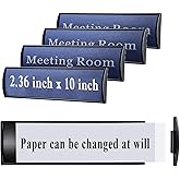 Set of 5 - Nameplate Holder for Wall Mount, 2.36'' x 10'' Curved Office Business Door Sign Holder-Black