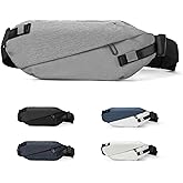 Fanny Pack for Mens Crossbody Bag, Sling Bag for Women Waist Packs Anti Theft Cross Body Belt Bags with Adjustable Strap for Running Sports Hiking Cycling Travel Walking - Grey