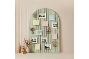 Acidea Large Arched Felt Bulletin Board, 35" x 24" Cork Board Alternative, 6 Pack Push Pin Boards with Safe Removable Adhesiv