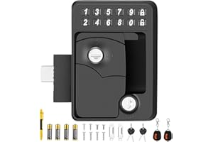POXURIO RV Lock Keyless Entry, 10 Digit RV Keyless Entry Door Lock Fit 2.75" *3.75" Lock Hole, All Metal Camper Door Lock Replacement with 2 Fobs for Travel Trailer