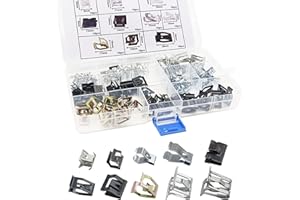 BSAMZO 100Pcs 10 Sizes Auto Car U-Clip Metal Trim Panel Spring Clip Trim Moulding Clip Kit 4A0-867-276A Compatible with VW Audi