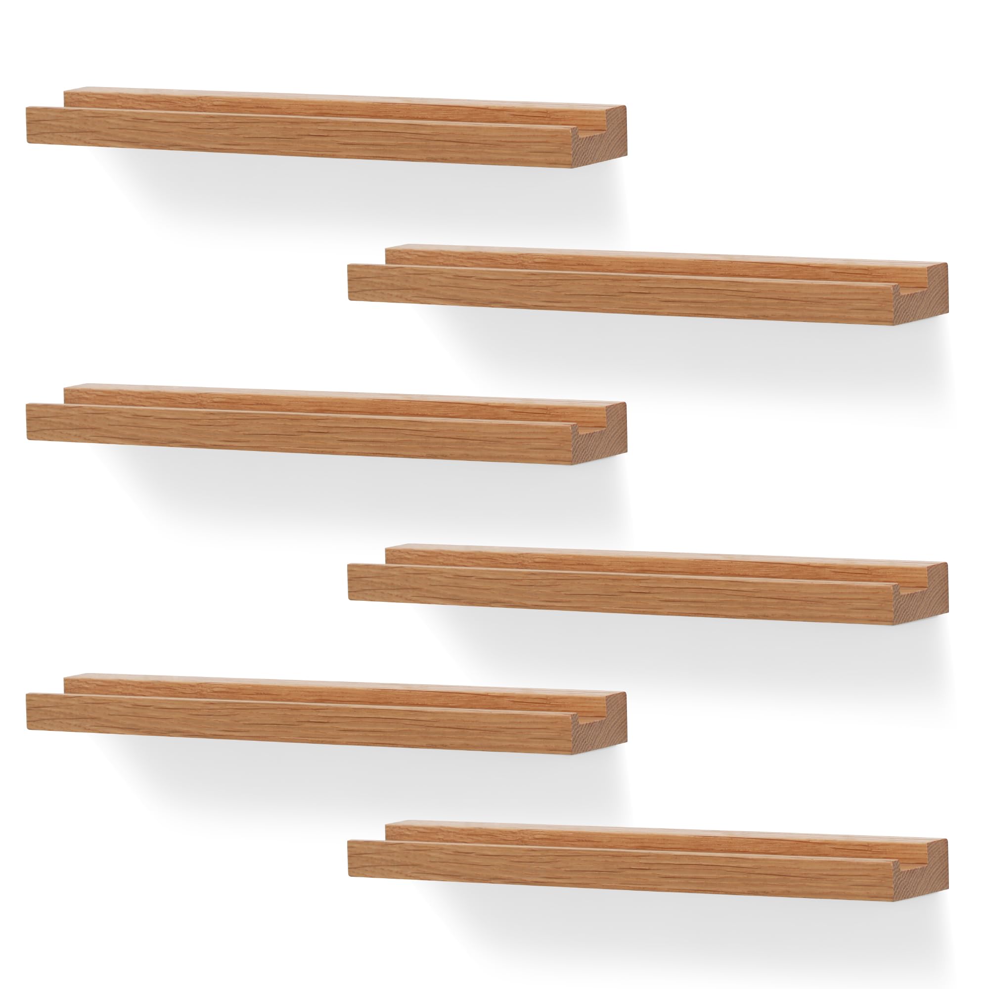Photo 1 of NIUBEST Vinyl Record Wall Mount, 6 Pack - Vinyl Record Shelves Album Display Holder for LP, CD, Book Art Storage - Vintage Home Decor (Wood Color)