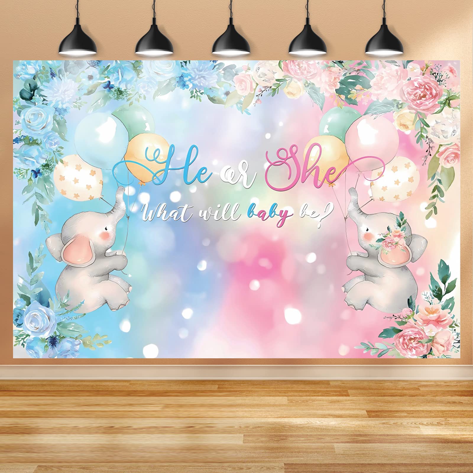 Gender Reveal Banner & Backdrop - Pregnancy Announcement Decorations, Boy or Girl Reveal, 59 x 39 Inches — image 1