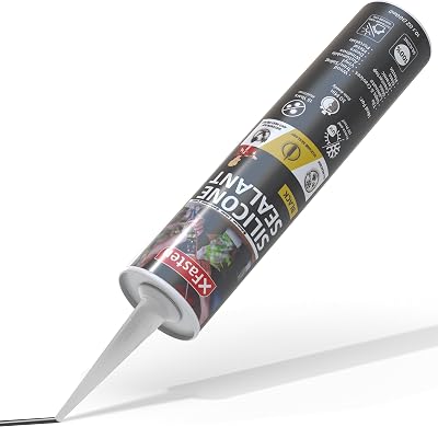 XFasten Black Silicone Sealant 10.1 oz Cartridge Waterproof Caulk