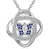AINFQY Butterfly Necklace for Women 925 Sterling Silver Cute Butterfly Charm Jewelry Pendant Birthday Christmas Gift for Wife Girlfriend Mom