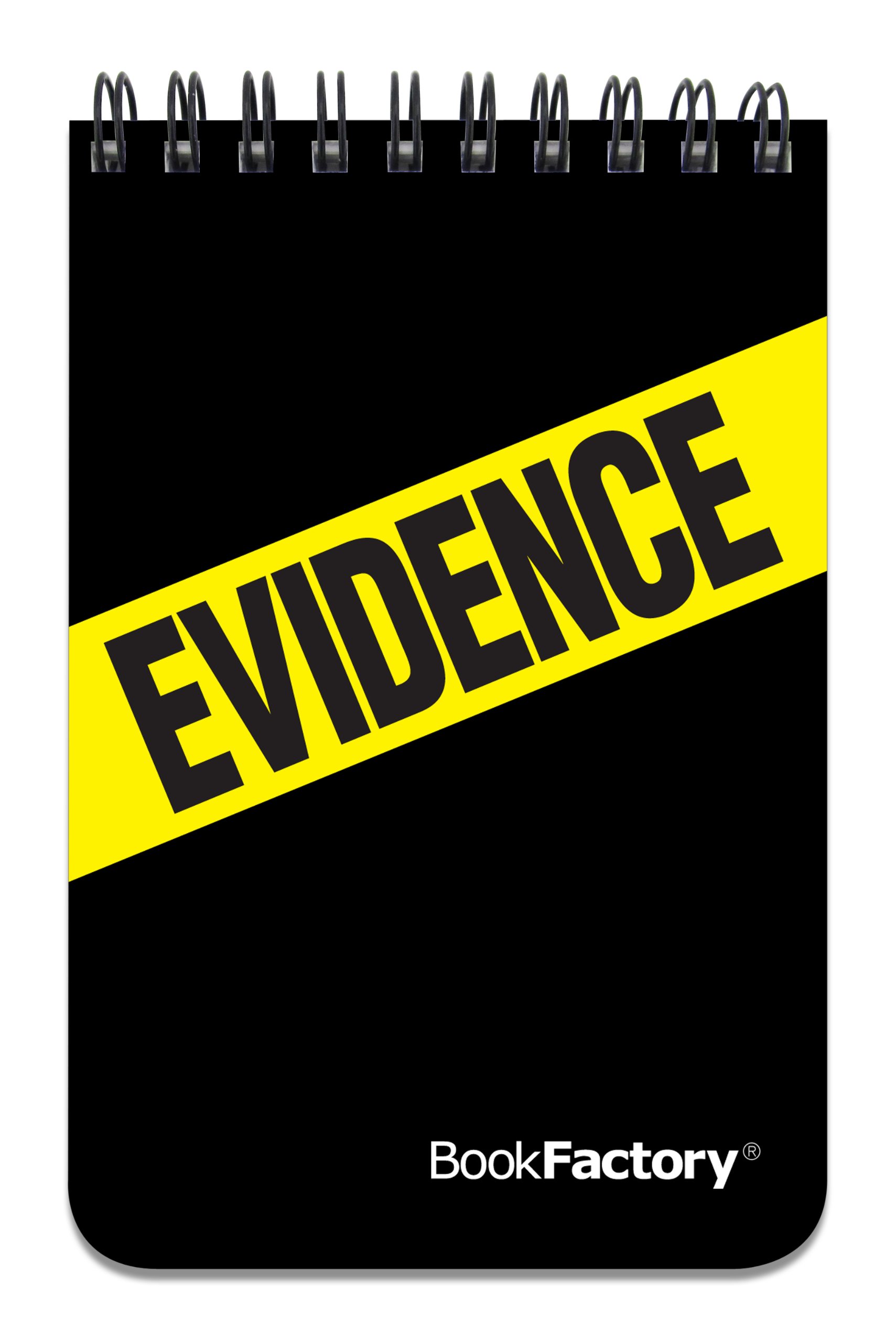 BookFactory Evidence Notepad/Evidence Notebook/Pocket Evidence Journal, 120 Pages - 3 1/2” x 5 1/4, Durable Thick Translucent Cover - Wire-O, Top Bound (JOU-120-M3CWT-A(Evidence))