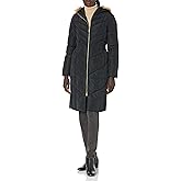 Cole Haan Women's Long Taffeta Down With Chevron Quilt PatternDown Coat
