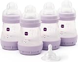 MAM Easy Start Anti-Colic Baby Bottles 4 Pack 160ml Teats Size 1 2