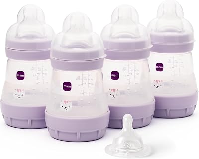 MAM Easy Start Anti-Colic Baby Bottles 4 Pack 160ml Teats Size 1 2