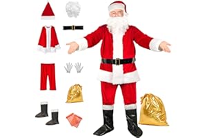 SUNHUKUS Santa Claus Costume for Men Christmas Santa Claus Suit Adults Outfit for Cosplay Halloween Christmas Clothes