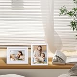 EGOFINE 9x7 Inch Photo Frames White Set of 4 Solid Wood Table Top Wall Mount view 7