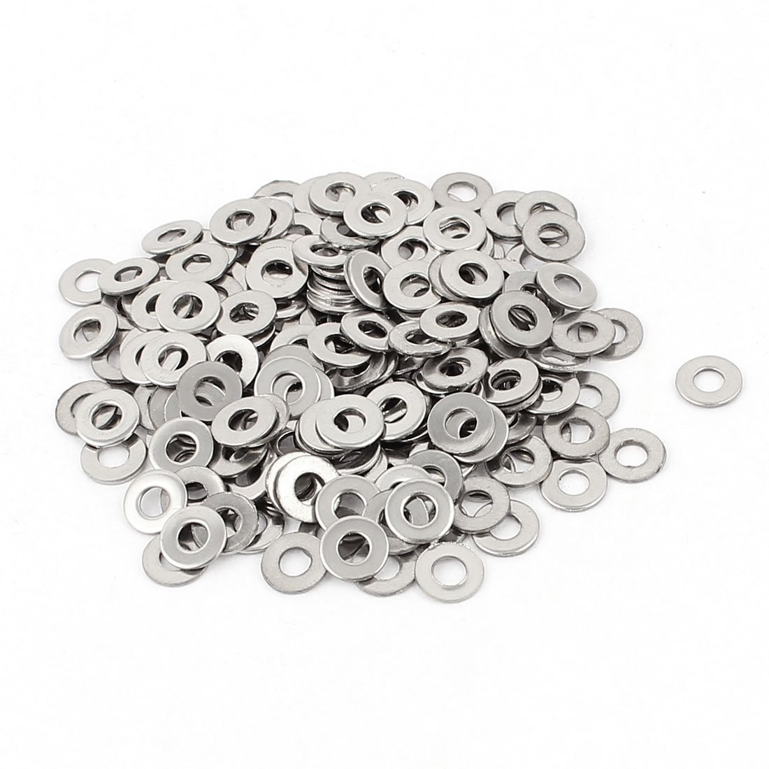 uxcell a15090700ux0160 200pcs 304 Stainless Steel M3 Flat Washers Spacers Gasket Silver Tone (Pack of 200)