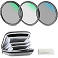 NEEWER 67mm UV/CPL/ND Lens Filter Kit with Hard Shell Storage Case, Multicoated Optical Glass & Aluminum Alloy Frame, UV + Circular Polarizer (CPL) + Neutral Density (ND4) Filter for 67mm Camera Lens