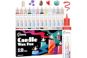 OSBANG Candle Wax Pen, 12 Vibrant Colors Candle Wax Pen Set, Beginner-Friendly for Festival, Birthday Decorating, Blessing Writing & More DIY Crafts(30ml/1oz*12)