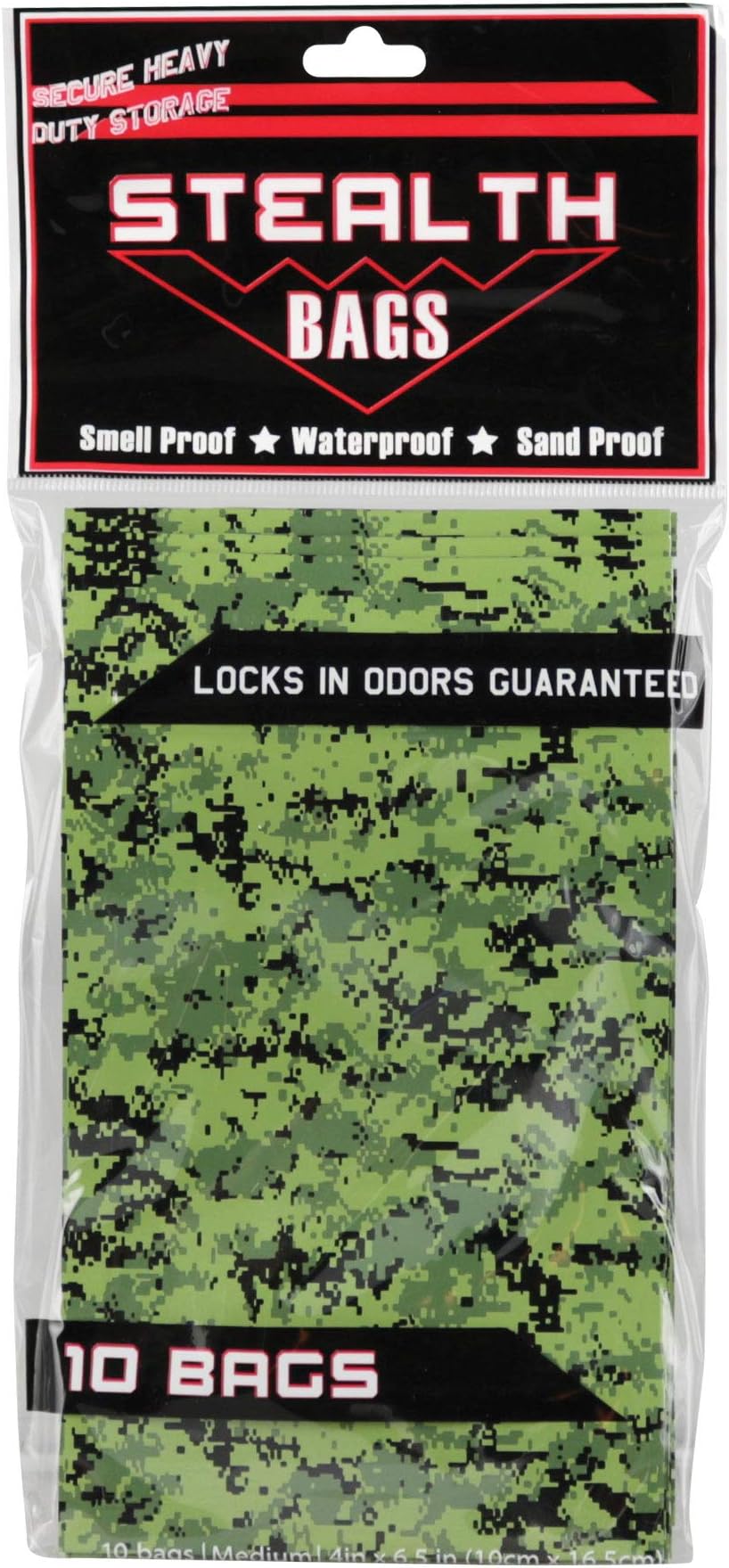 Stealth Smell Proof Bags - Camo (Medium) (10 pack)