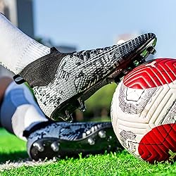 Mens Soccer Cleats High Top Football Shoes Spikes