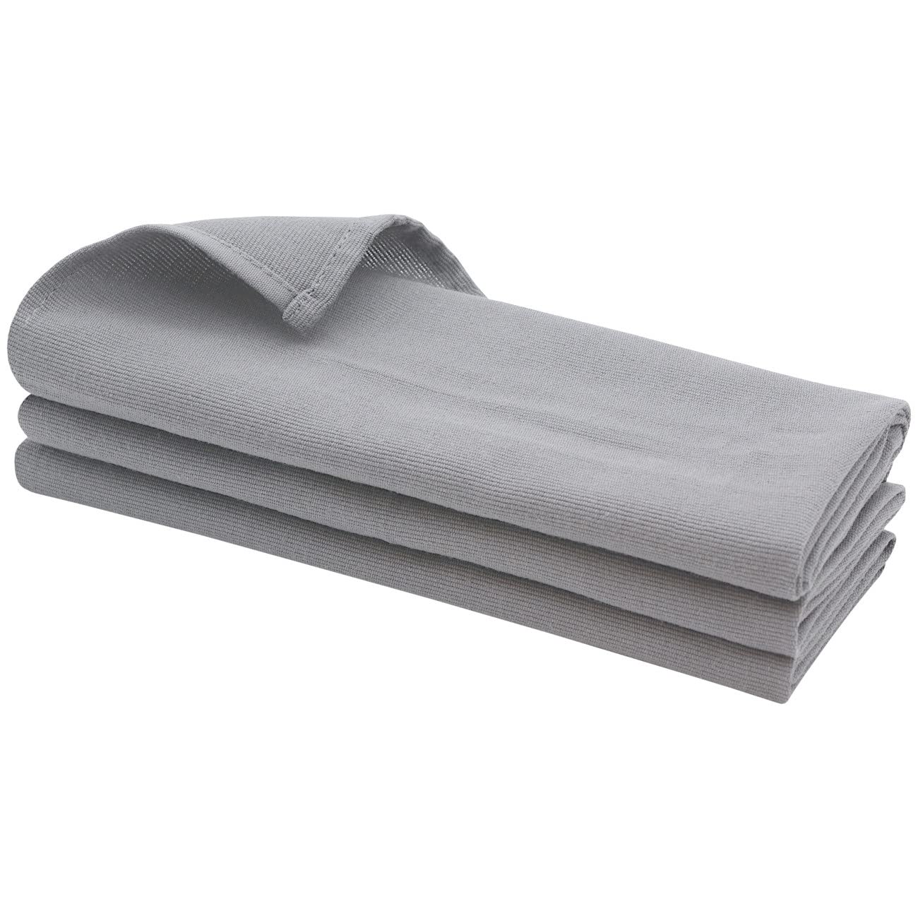 3 Grey Tea Towel Made From 100% Cotton, 70 x 50 cm Hand Towels Kitchen/Dish Towels/Cleaning Cloth/Grey