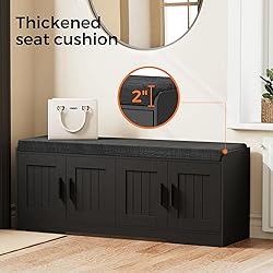Homleke 2-Tier Storage Bench, Shoe Bench with