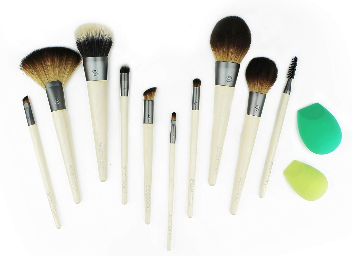 EcoTools Flat Foundation Brush Made with Recycled and Sustainable Materials Cruelty Free Synthetic Taklon Bristles Aluminum Ferrule Recycled Packaging: Beauty